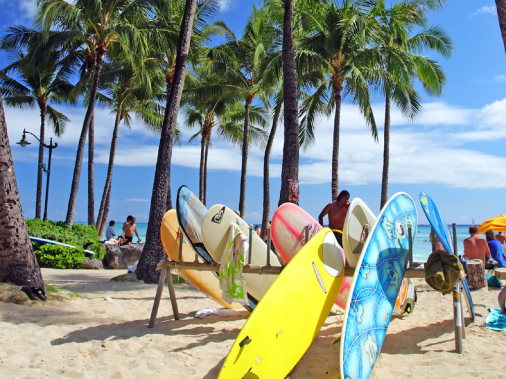 Waikiki Beach, la ville du Surf