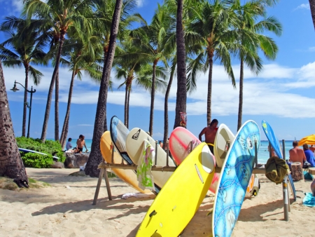 Waikiki Beach, la ville du Surf